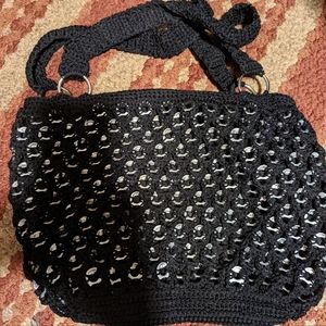 Crocheted pop tab shoulder bag